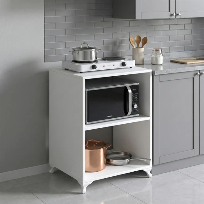 Έπιπλο κουζίνας για φουρνάκι Nadine Megapap χρώμα λευκό 60x56x85εκ.