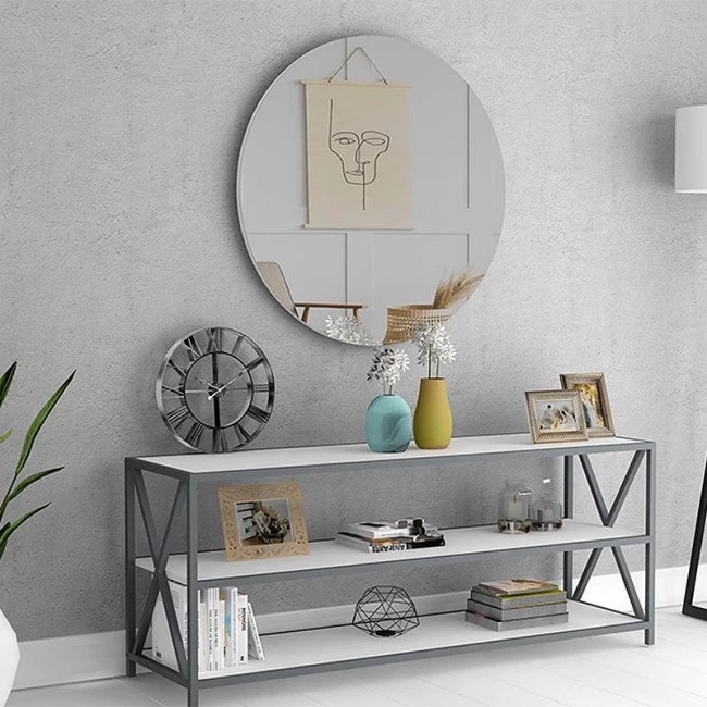 Καθρέφτης τοίχου Losta Megapap χρώμα λευκό 60x60x2,2εκ. Καθρέφτης τοίχου Losta Megapap χρώμα λευκό 60x60x2,2εκ.