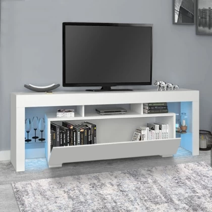 Έπιπλο τηλεόρασης Stilo Megapap με φωτισμό LED χρώμα λευκό 150x37x52εκ. Έπιπλο τηλεόρασης Stilo Megapap με φωτισμό LED χρώμα λευκό 150x37x52εκ.