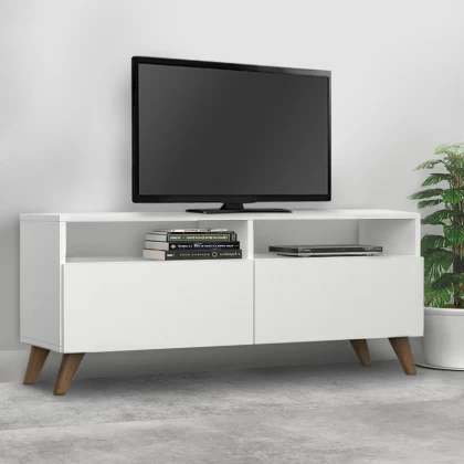 Έπιπλο τηλεόρασης Inci Megapap χρώμα λευκό 120x35x50εκ. Έπιπλο τηλεόρασης Inci Megapap χρώμα λευκό 120x35x50εκ.