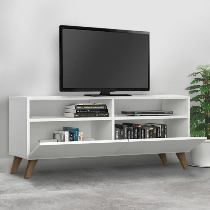 Έπιπλο τηλεόρασης Inci Megapap χρώμα λευκό 120x35x50εκ. Έπιπλο τηλεόρασης Inci Megapap χρώμα λευκό 120x35x50εκ.