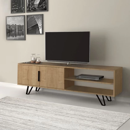 Έπιπλο τηλεόρασης Foot Megapap χρώμα φυσικό οξιάς 160x35x49εκ. Έπιπλο τηλεόρασης Foot Megapap χρώμα φυσικό οξιάς 160x35x49εκ.