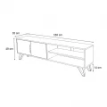 Έπιπλο τηλεόρασης Foot Megapap χρώμα καρυδί 160x35x49εκ.