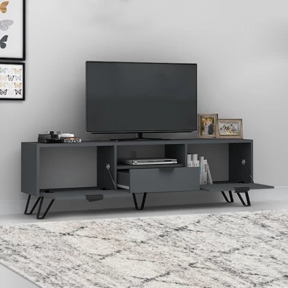 Έπιπλο τηλεόρασης Jasmine Megapap χρώμα γκρι 170x35x50εκ. Έπιπλο τηλεόρασης Jasmine Megapap χρώμα γκρι 170x35x50εκ.
