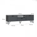 Έπιπλο τηλεόρασης Jasmine Megapap χρώμα γκρι 170x35x50εκ.