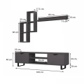 Σύνθεση τηλεόρασης Lonsa Megapap χρώμα γκρι 160x35x40εκ.