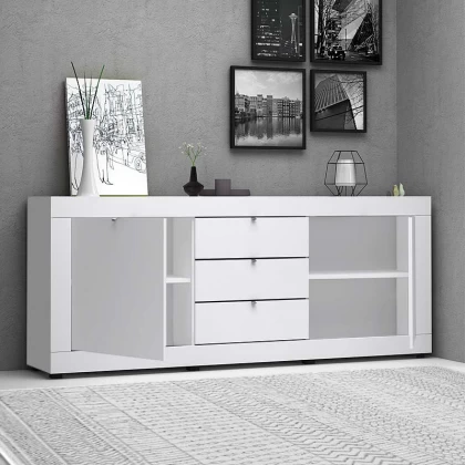 Μπουφές Ocean Megapap χρώμα λευκό 210x45x86εκ. Μπουφές Ocean Megapap χρώμα λευκό 210x45x86εκ.