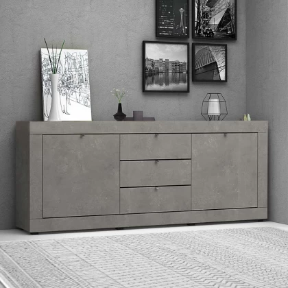 Μπουφές Ocean Megapap χρώμα γκρι σκυροδέματος 210x45x86εκ. Μπουφές Ocean Megapap χρώμα γκρι σκυροδέματος 210x45x86εκ.