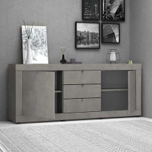 Μπουφές Ocean Megapap χρώμα γκρι σκυροδέματος 210x45x86εκ.