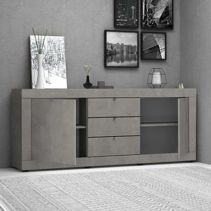 Μπουφές Ocean Megapap χρώμα γκρι σκυροδέματος 210x45x86εκ. Μπουφές Ocean Megapap χρώμα γκρι σκυροδέματος 210x45x86εκ.