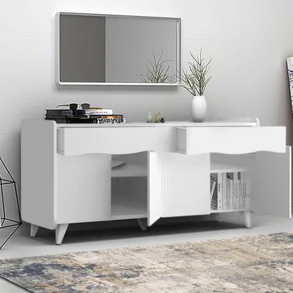 Μπουφές Sila Megapap χρώμα λευκό 140x45x72εκ. Μπουφές Sila Megapap χρώμα λευκό 140x45x72εκ.