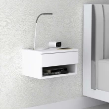 Κομοδίνο επιτοίχιο Mary Megapap χρώμα λευκό 40x30x23εκ.