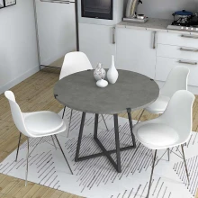 Τραπέζι Rubes Megapap χρώμα γκρι σκυροδέματος 100x100x78εκ.