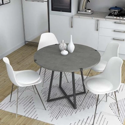 Τραπέζι Rubes Megapap χρώμα γκρι σκυροδέματος 100x100x78εκ. Τραπέζι Rubes Megapap χρώμα γκρι σκυροδέματος 100x100x78εκ.