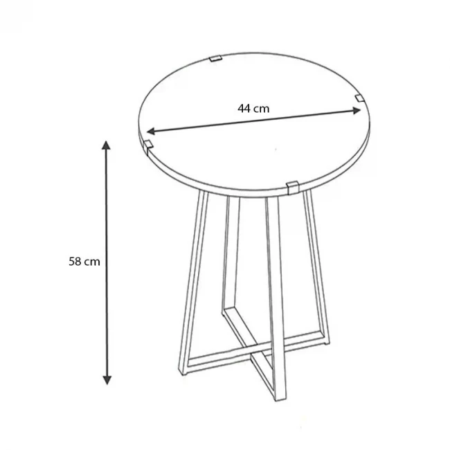Τραπεζάκι βοηθητικό Pedro Megapap χρώμα γκρι σκυροδέματος 44x44x58εκ.