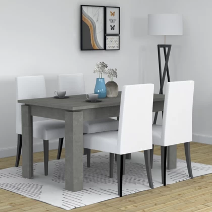 Τραπέζι Denzel Megapap χρώμα γκρι σκυροδέματος 120x80x76εκ. Τραπέζι Denzel Megapap χρώμα γκρι σκυροδέματος 120x80x76εκ.