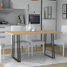 Τραπέζι Gable Megapap χρώμα φυσικό οξιάς - ανθρακί 140x80x76εκ.