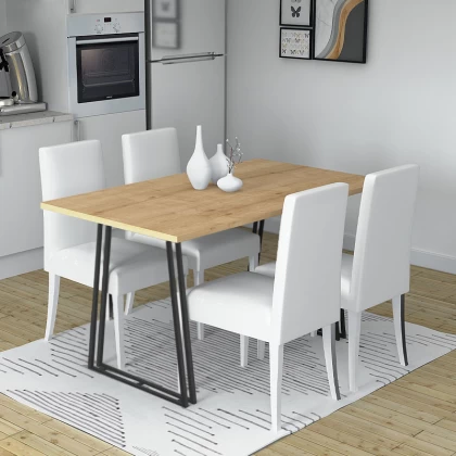 Τραπέζι Gable Megapap χρώμα φυσικό οξιάς - ανθρακί 140x80x76εκ. Τραπέζι Gable Megapap χρώμα φυσικό οξιάς - ανθρακί 140x80x76εκ.