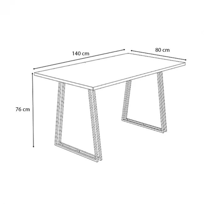 Τραπέζι Gable Megapap μεταλλικό - μελαμίνης χρώμα sonoma - ανθρακί 140x80x76εκ.