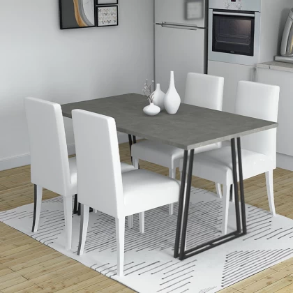 Τραπέζι Gable Megapap χρώμα γκρι σκυροδέματος 140x80x76εκ. Τραπέζι Gable Megapap χρώμα γκρι σκυροδέματος 140x80x76εκ.