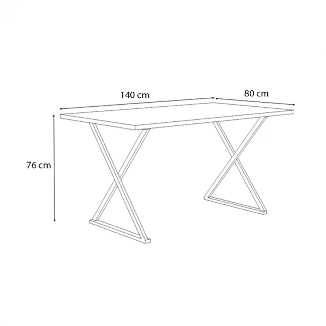 Τραπέζι Bette Megapap χρώμα γκρι σκυροδέματος 140x80x76εκ.