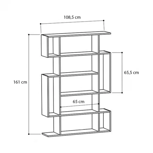 Βιβλιοθήκη Clint Megapap χρώμα καρυδί 108,5x25,5x161εκ.
