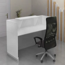 Γραφείο υποδοχής - reception Lemmon Megapap χρώμα λευκό 160x70x110εκ.