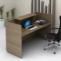 Γραφείο υποδοχής - reception Lemmon Megapap χρώμα καρυδί 160x70x110εκ.