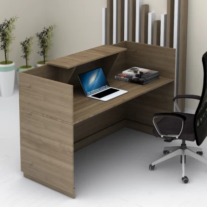 Γραφείο υποδοχής - reception Lemmon Megapap χρώμα καρυδί 160x70x110εκ. Γραφείο υποδοχής - reception Lemmon Megapap χρώμα καρυδί 160x70x110εκ.