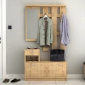 Έπιπλο εισόδου Raynold Megapap χρώμα φυσικό οξιάς 100x30x180εκ.