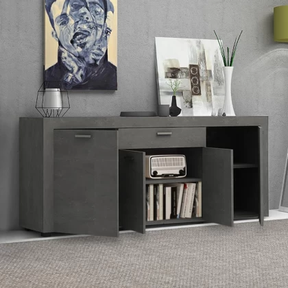 Μπουφές Joseph Megapap χρώμα γκρι σκυροδέματος 177x40x76εκ. Μπουφές Joseph Megapap χρώμα γκρι σκυροδέματος 177x40x76εκ.