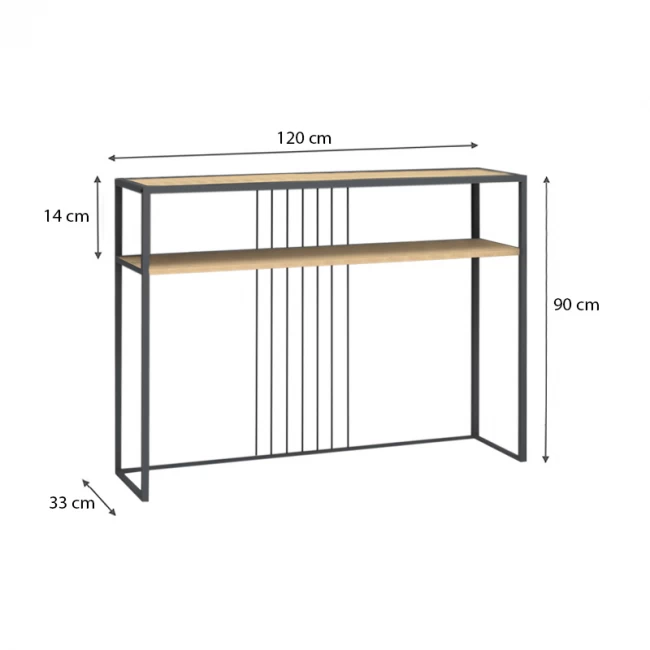 Κονσόλα Kary Megapap χρώμα oak 120x33x90εκ.