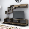 Σύνθεση τηλεόρασης Heydar Megapap χρώμα καρυδί 210x35x40εκ.