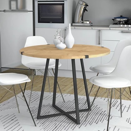 Τραπέζι Rubes Megapap χρώμα φυσικό οξιάς - ανθρακί 120x120x78εκ. Τραπέζι Rubes Megapap χρώμα φυσικό οξιάς - ανθρακί 120x120x78εκ.