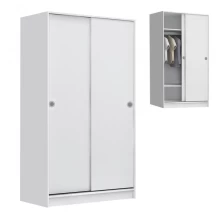 Ντουλάπα ρούχων Misra Megapap δίφυλλη συρόμενη χρώμα λευκό 94x52x182εκ.