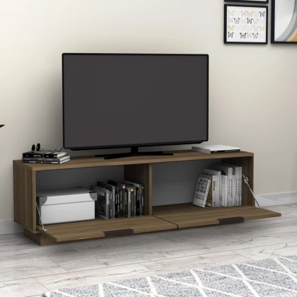 Έπιπλο τηλεόρασης Lisa Megapap χρώμα καρυδί 140x35x43cm. Έπιπλο τηλεόρασης Lisa Megapap χρώμα καρυδί 140x35x43cm.