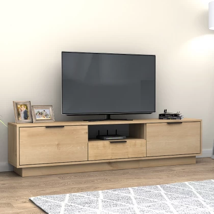 Έπιπλο τηλεόρασης Mensa Megapap χρώμα φυσικό οξιάς 180x35x43cm. Έπιπλο τηλεόρασης Mensa Megapap χρώμα φυσικό οξιάς 180x35x43cm.