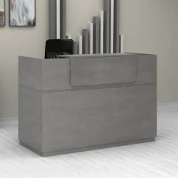 Γραφείο reception Lemmon Megapap χρώμα γκρι σκυροδέματος 120x70x110εκ.