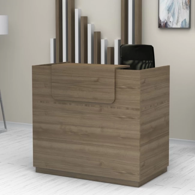 Γραφείο υποδοχής - reception Lemmon Megapap χρώμα καρυδί 120x70x110εκ.