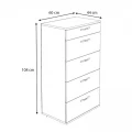 Συρταριέρα Helia Megapap χρώμα καρυδί 60x44x108εκ.