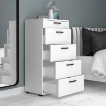 Συρταριέρα Helia Megapap χρώμα λευκό 60x44x108εκ.