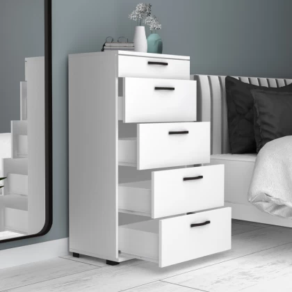 Συρταριέρα Helia Megapap χρώμα λευκό 60x44x108εκ. Συρταριέρα Helia Megapap χρώμα λευκό 60x44x108εκ.