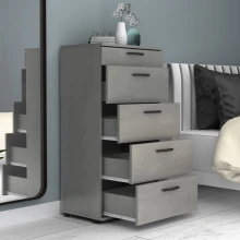 Συρταριέρα Helia Megapap χρώμα γκρι σκυροδέματος 60x44x108εκ.