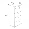 Συρταριέρα Helia Megapap χρώμα γκρι σκυροδέματος 60x44x108εκ.