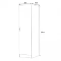 Ντουλάπα ρούχων Victoria Megapap μονόφυλλη χρώμα λευκό 50x60x181εκ.