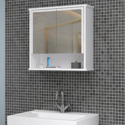 Καθρέπτης μπάνιου Delo Μegapap χρώμα λευκό 62x17,5x60εκ. Καθρέπτης μπάνιου Delo Μegapap χρώμα λευκό 62x17,5x60εκ.