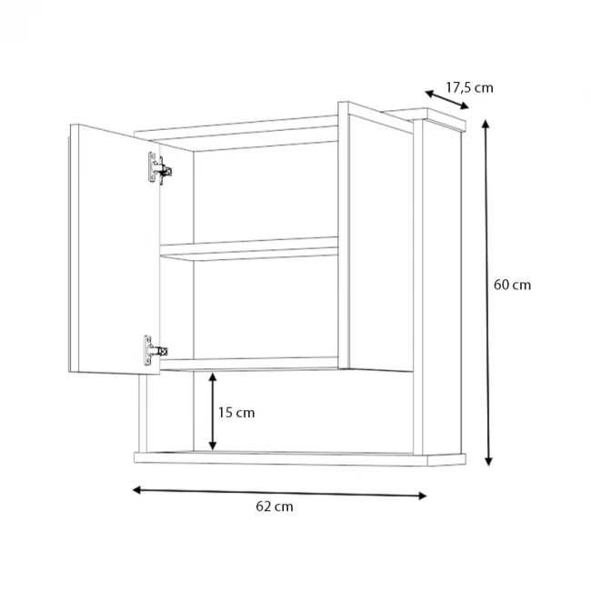 Καθρέπτης μπάνιου Delo Μegapap χρώμα λευκό 62x17,5x60εκ.