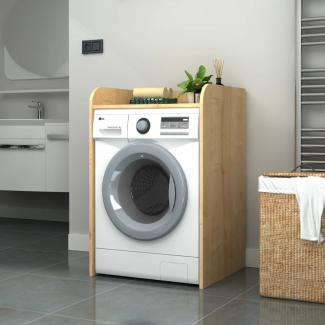 Έπιπλο πλυντηρίου Toren Megapap χρώμα φυσικό οξιάς 65x60x100εκ.