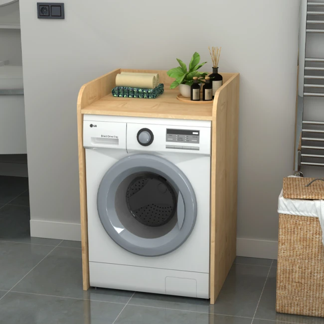 Έπιπλο πλυντηρίου Toren Megapap χρώμα φυσικό οξιάς 65x60x100εκ.