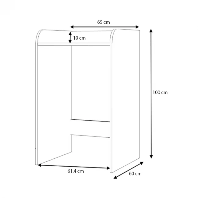 Έπιπλο πλυντηρίου Toren Megapap χρώμα φυσικό οξιάς 65x60x100εκ.